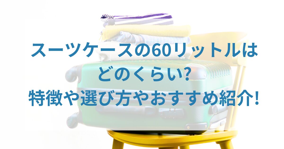 スーツケースの60リットルはどのくらい?特徴や選び方やおすすめ紹介!